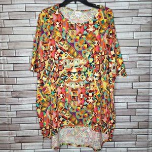 LuLaRoe Women's Size Large Tunic Shirt Multi-Color‎ Top Aztec Design Blouse